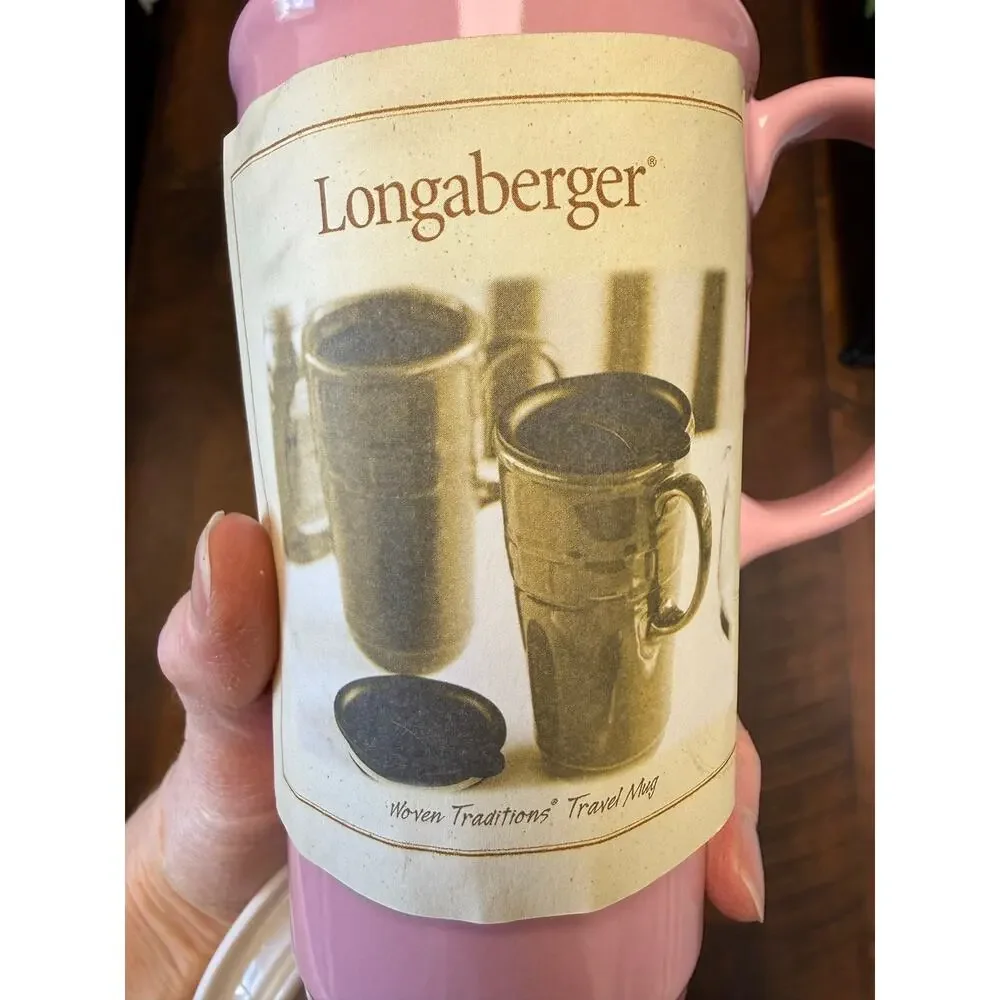 Longaberger Pink Breast Cancer Awareness Travel Mug